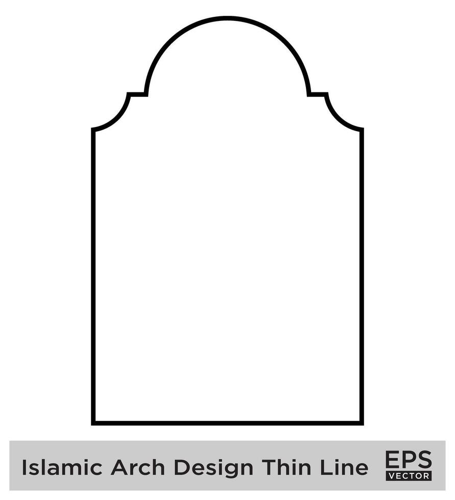 islamico arco design magro linea nero ictus sagome design pittogramma simbolo visivo illustrazione vettore