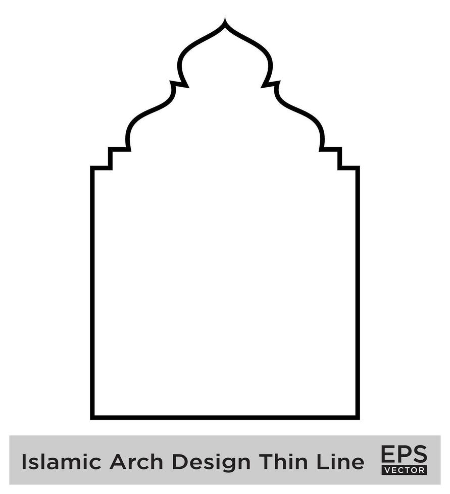 islamico arco design magro linea nero ictus sagome design pittogramma simbolo visivo illustrazione vettore