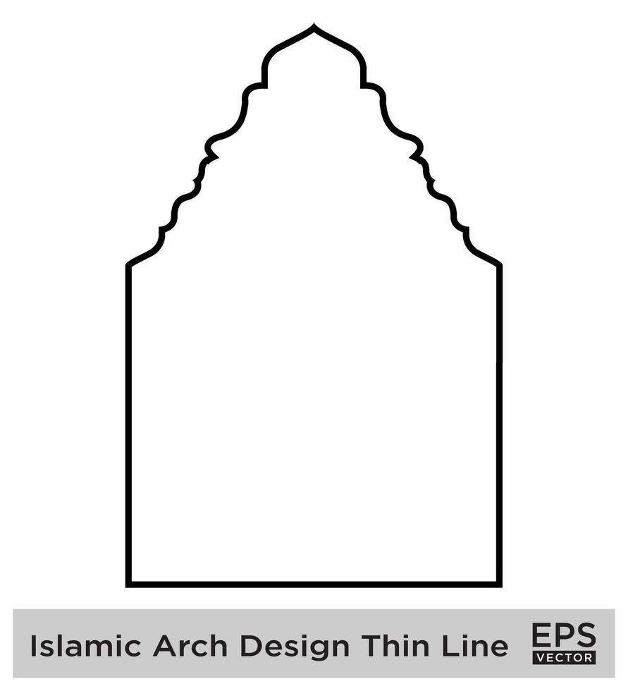 islamico arco design grassetto linea schema lineare nero ictus sagome design pittogramma simbolo visivo illustrazione vettore