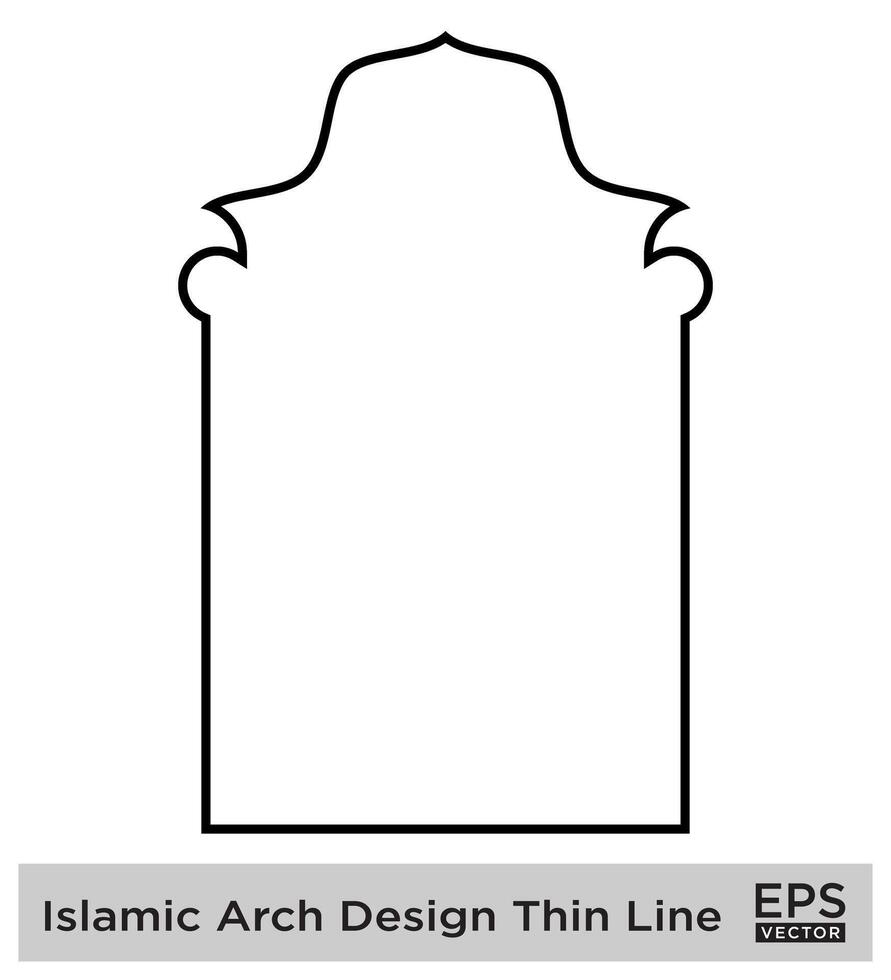 islamico arco design magro linea nero ictus sagome design pittogramma simbolo visivo illustrazione vettore