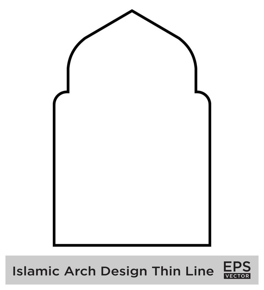 islamico arco design grassetto linea schema lineare nero ictus sagome design pittogramma simbolo visivo illustrazione vettore