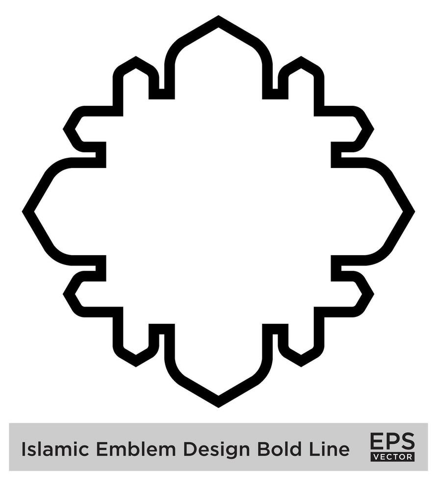 islamico emblema design grassetto linea nero ictus sagome design pittogramma simbolo visivo illustrazione vettore