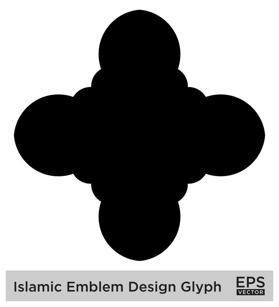 islamico emblema design glifo nero pieno sagome design pittogramma simbolo visivo illustrazione vettore
