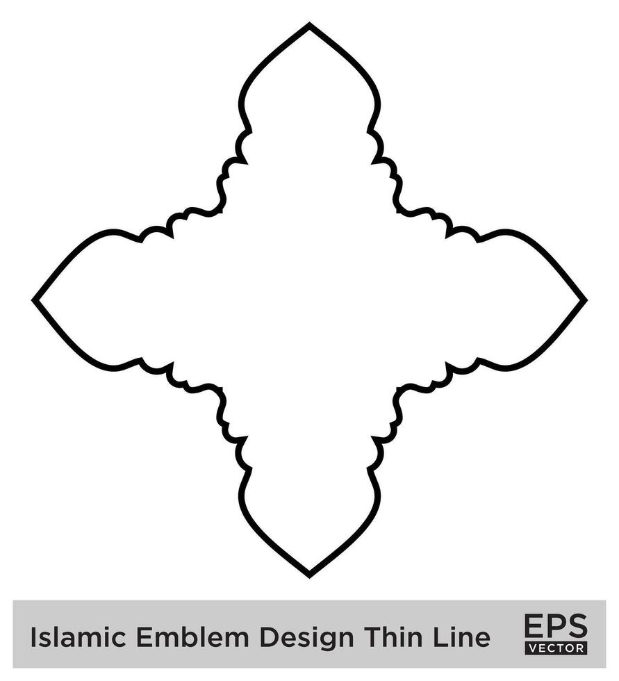 islamico emblema design magro linea nero ictus sagome design pittogramma simbolo visivo illustrazione vettore