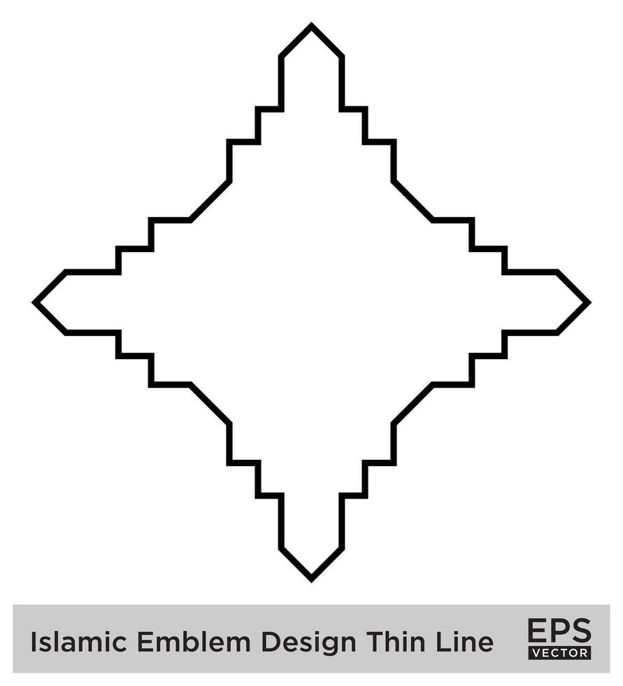 islamico emblema design magro linea nero ictus sagome design pittogramma simbolo visivo illustrazione vettore