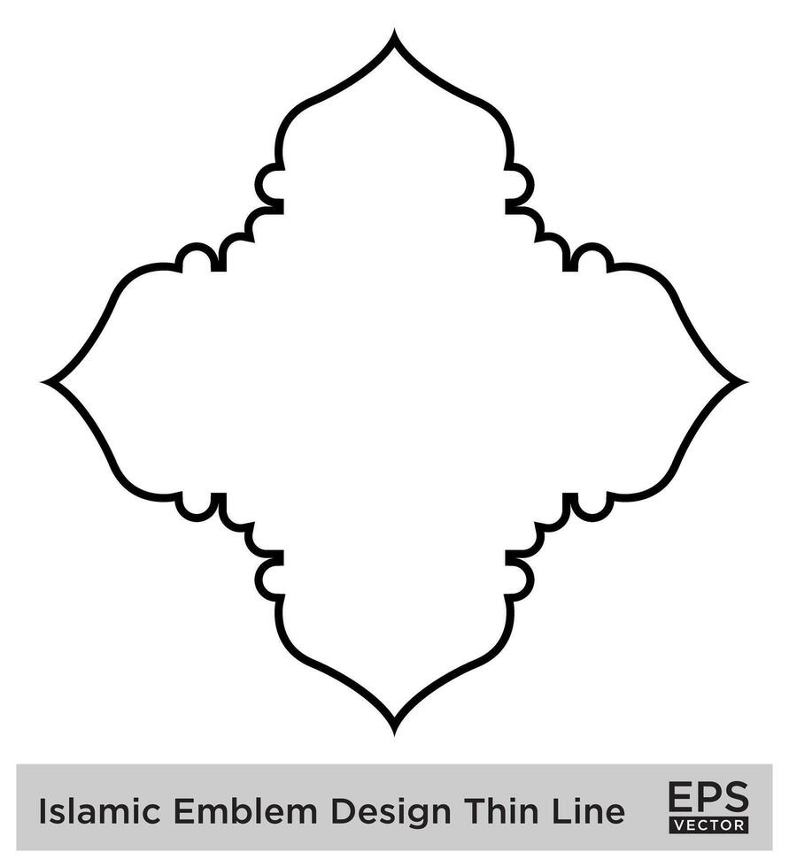 islamico emblema design magro linea nero ictus sagome design pittogramma simbolo visivo illustrazione vettore