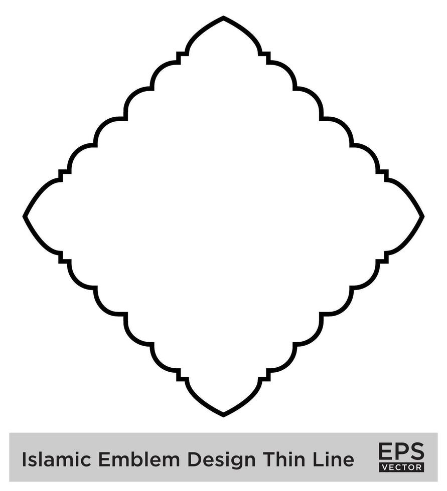 islamico emblema design magro linea nero ictus sagome design pittogramma simbolo visivo illustrazione vettore