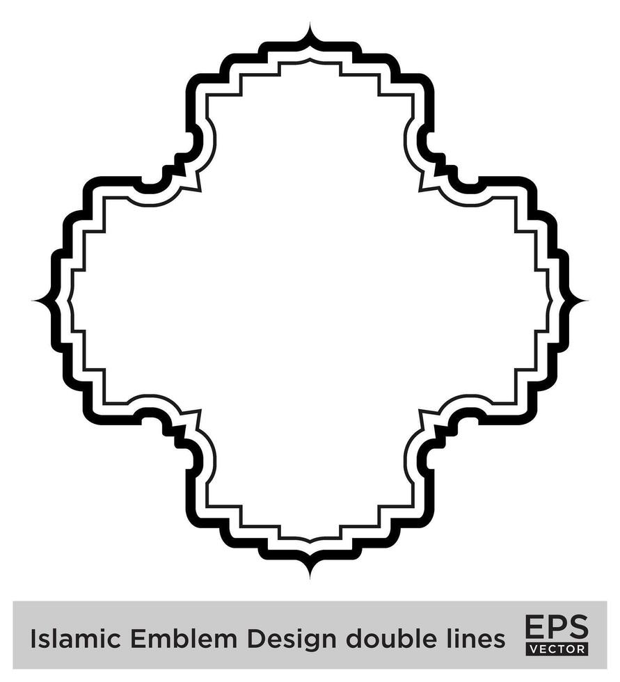 islamico emblema design Doppio Linee nero ictus sagome design pittogramma simbolo visivo illustrazione vettore