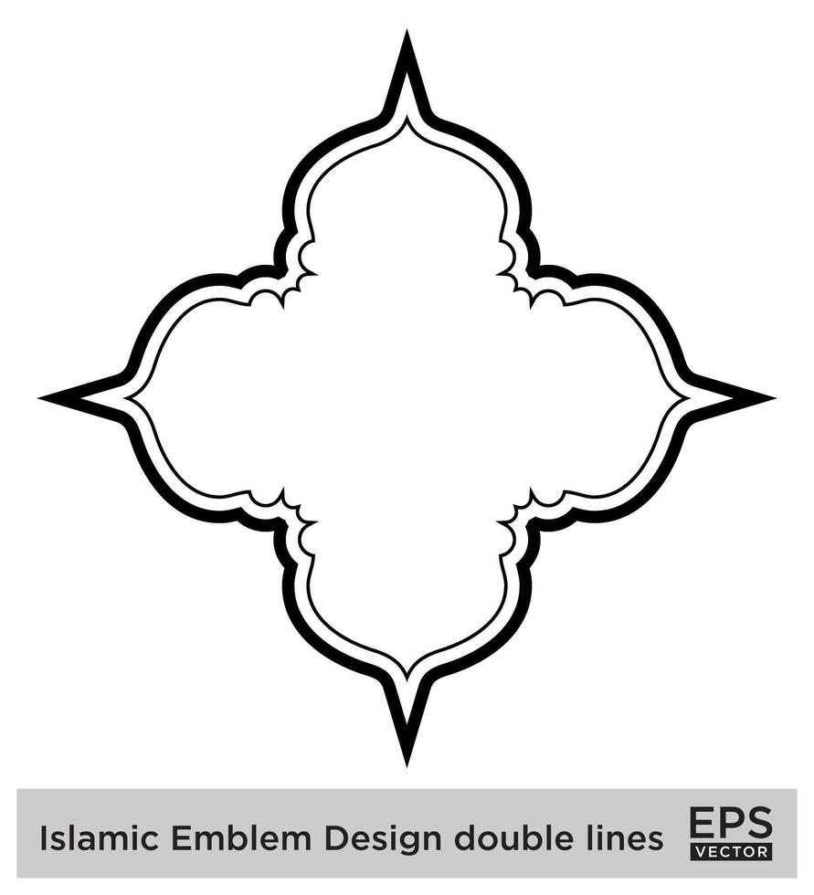 islamico emblema design Doppio Linee nero ictus sagome design pittogramma simbolo visivo illustrazione vettore