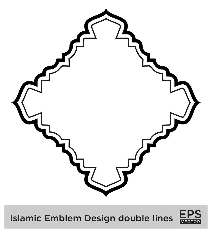 islamico emblema design Doppio Linee nero ictus sagome design pittogramma simbolo visivo illustrazione vettore