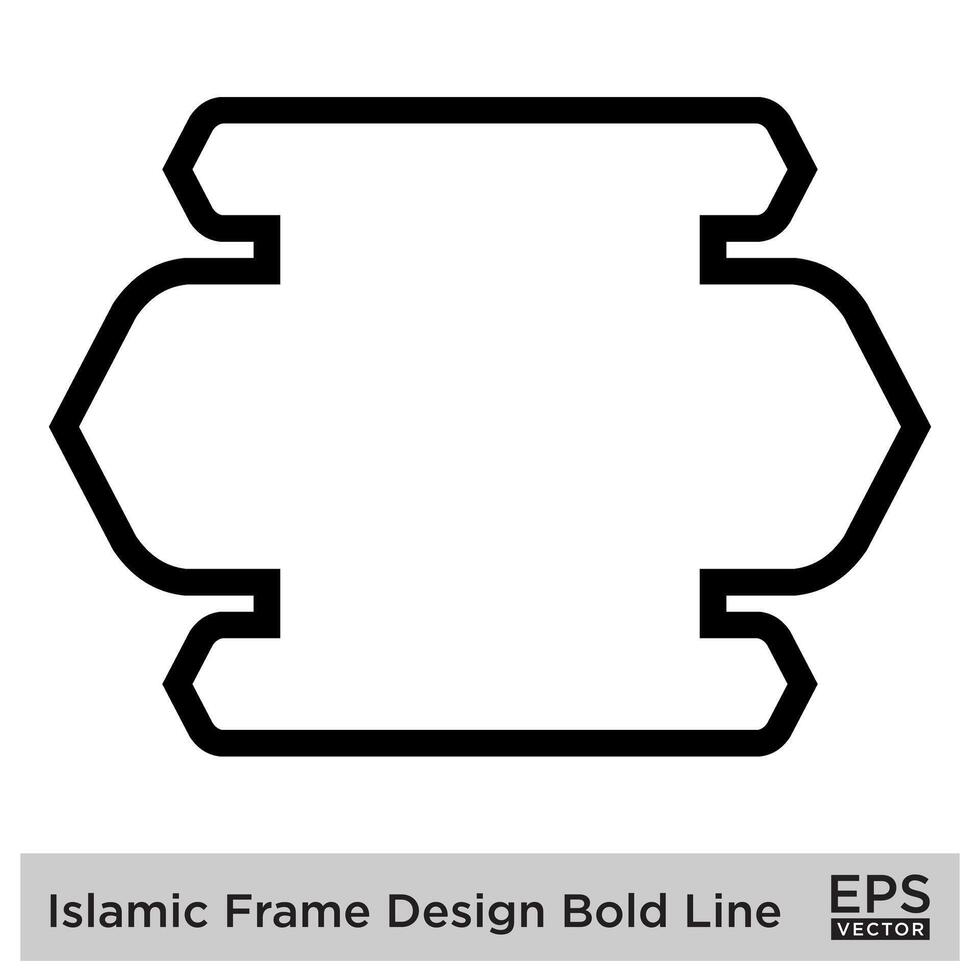 islamico telaio design grassetto linea nero ictus sagome design pittogramma simbolo visivo illustrazione vettore