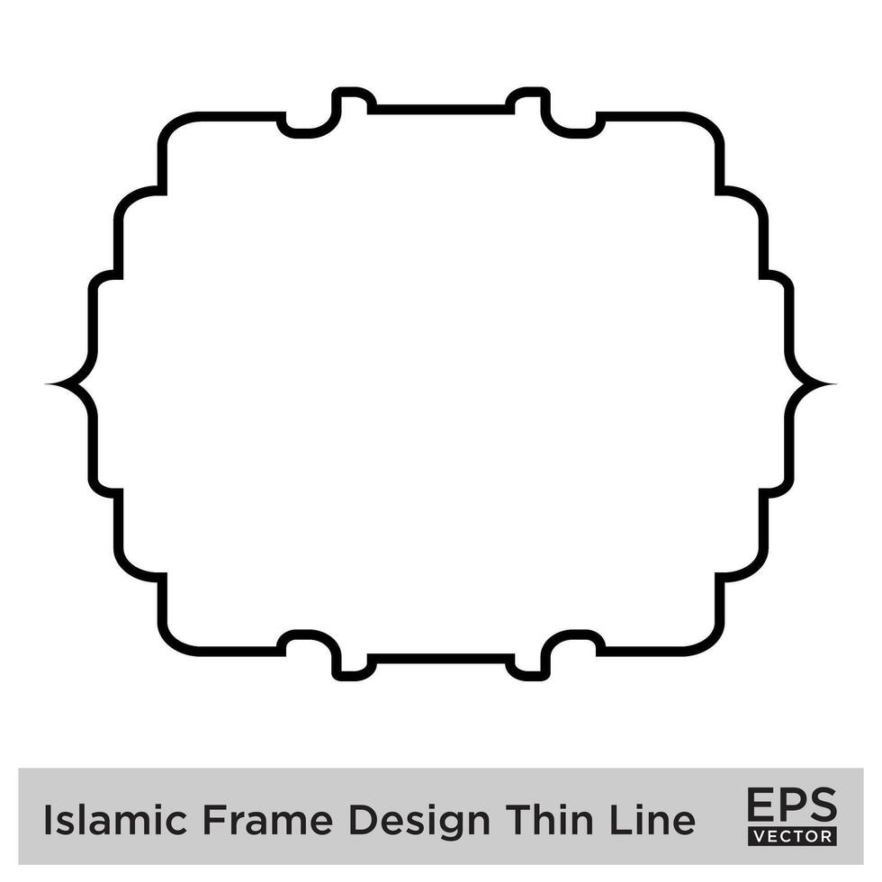 islamico telaio design magro linea nero ictus sagome design pittogramma simbolo visivo illustrazione vettore