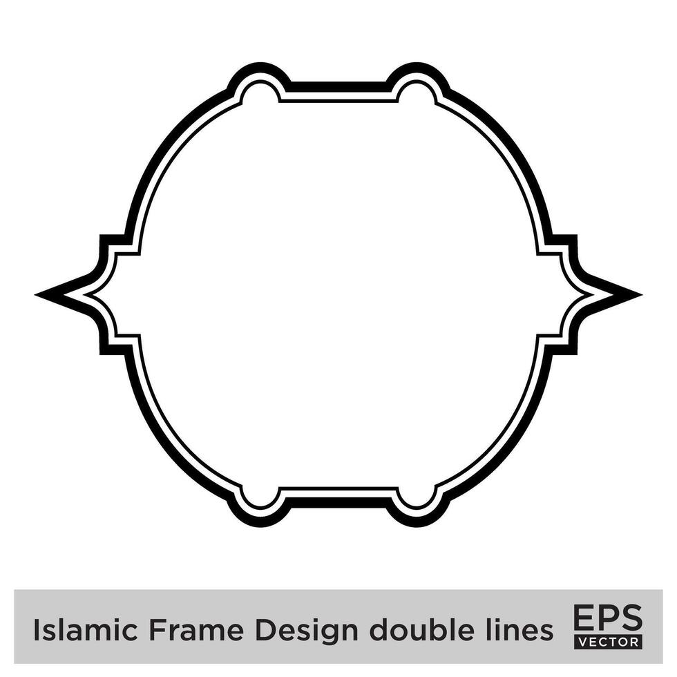 islamico telaio design Doppio Linee nero ictus sagome design pittogramma simbolo visivo illustrazione vettore