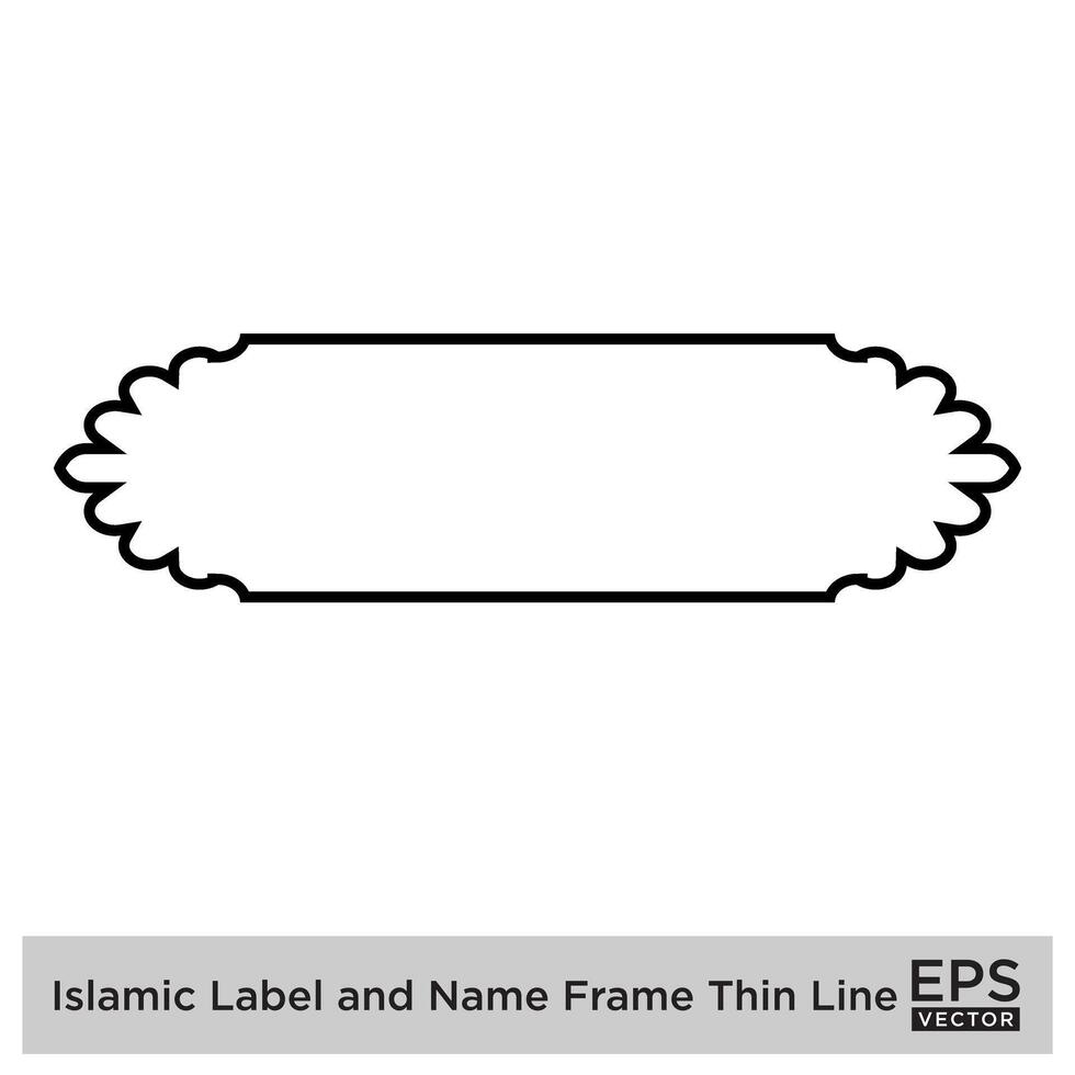 islamico etichetta e nome telaio magro linea schema lineare nero ictus sagome design pittogramma simbolo visivo illustrazione vettore