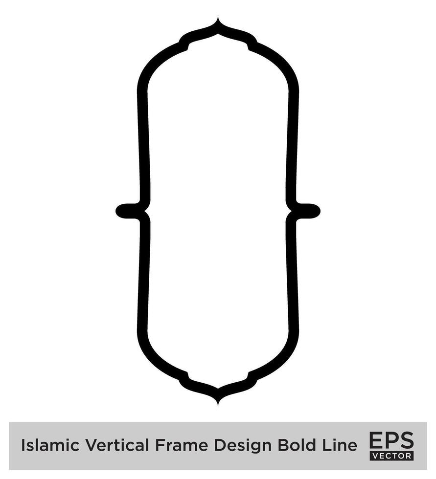 islamico verticale telaio design grassetto linea schema lineare nero ictus sagome design pittogramma simbolo visivo illustrazione vettore