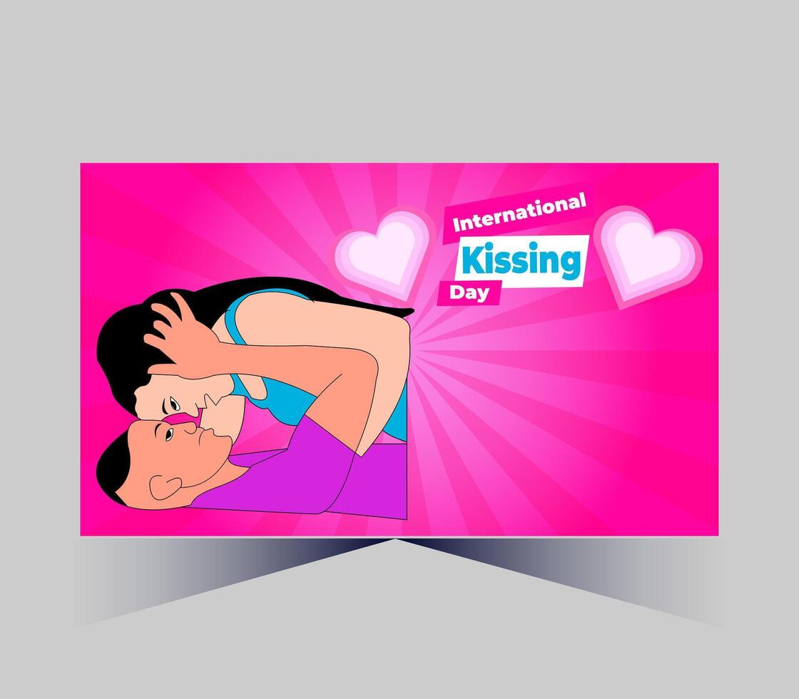 internazionale baci giorno manifesto con coppia baci vettore