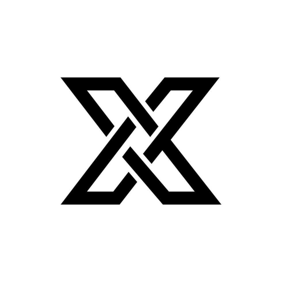 lettera X creativo semplice linea arte gioco astratto monogramma logo concetto vettore