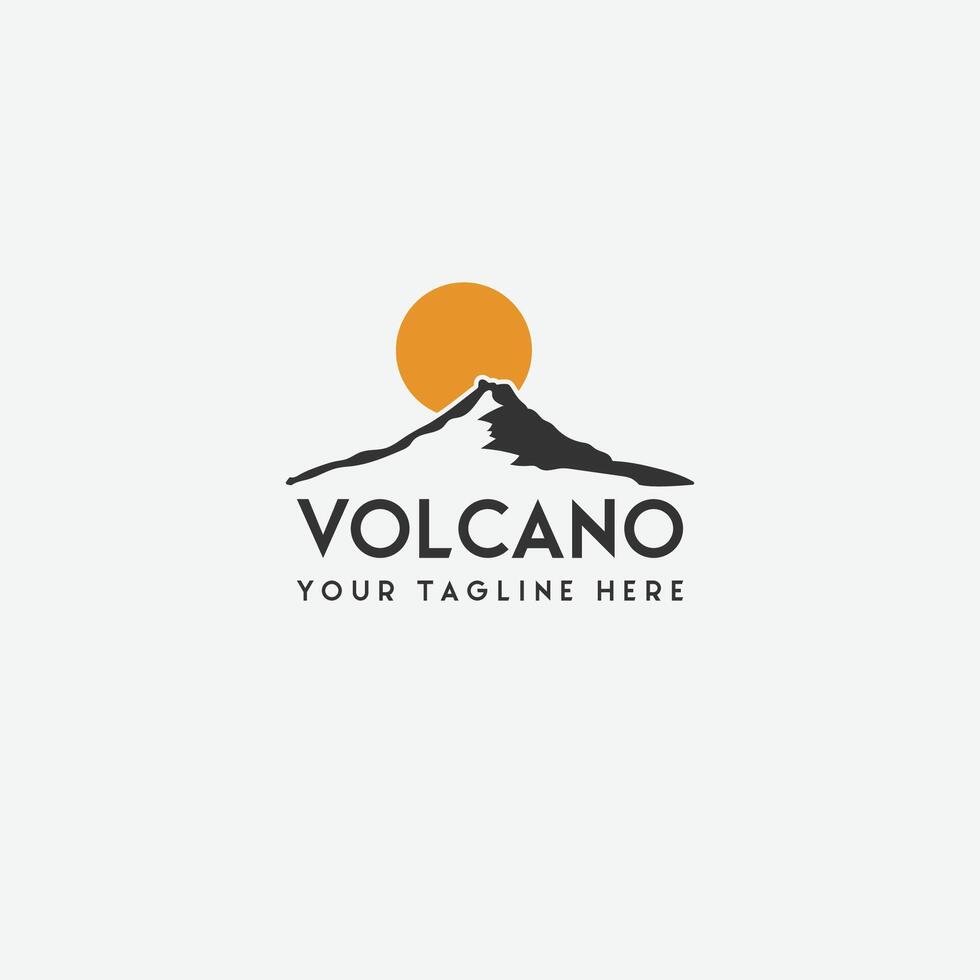 vulcano montagna logo vettore