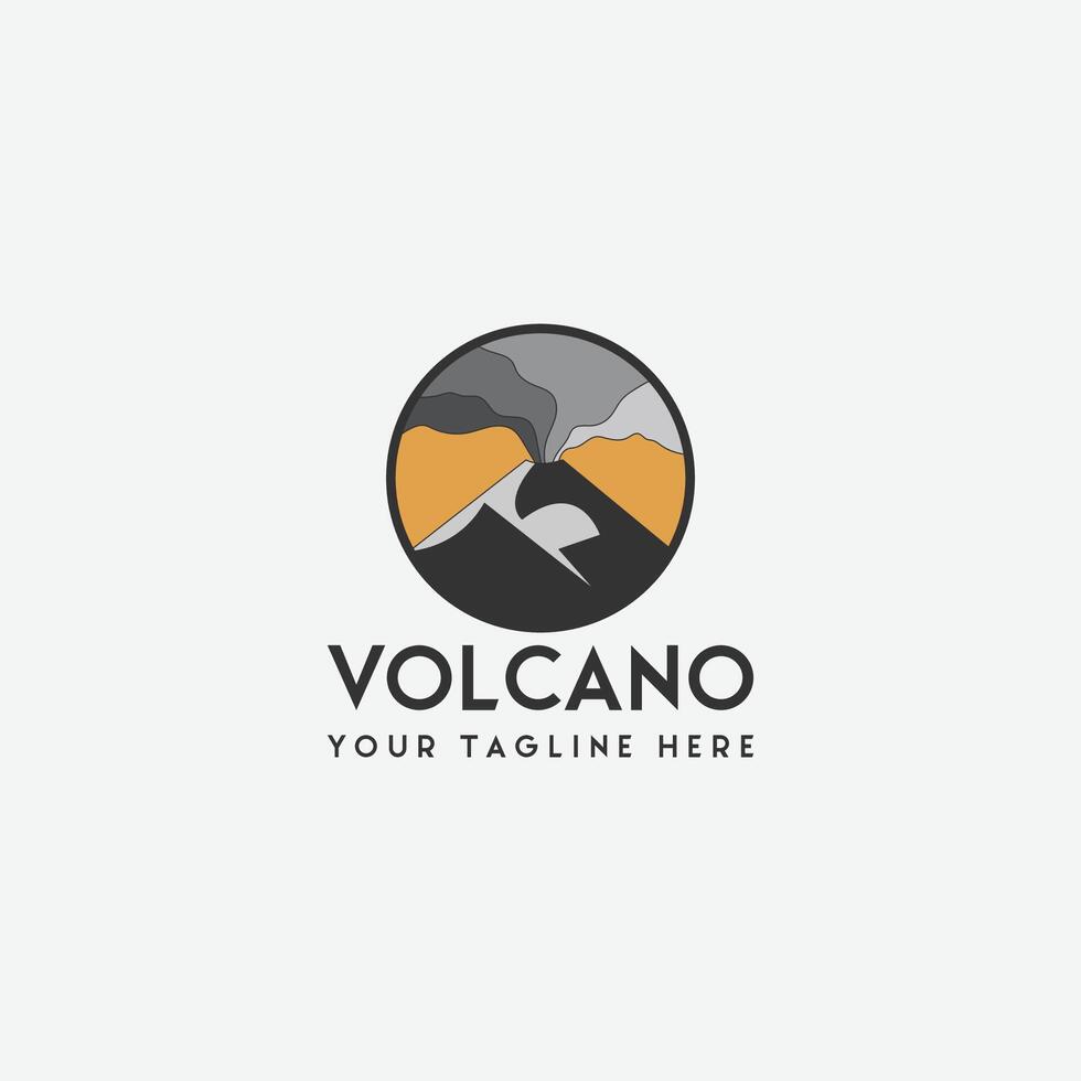 vulcano montagna logo vettore