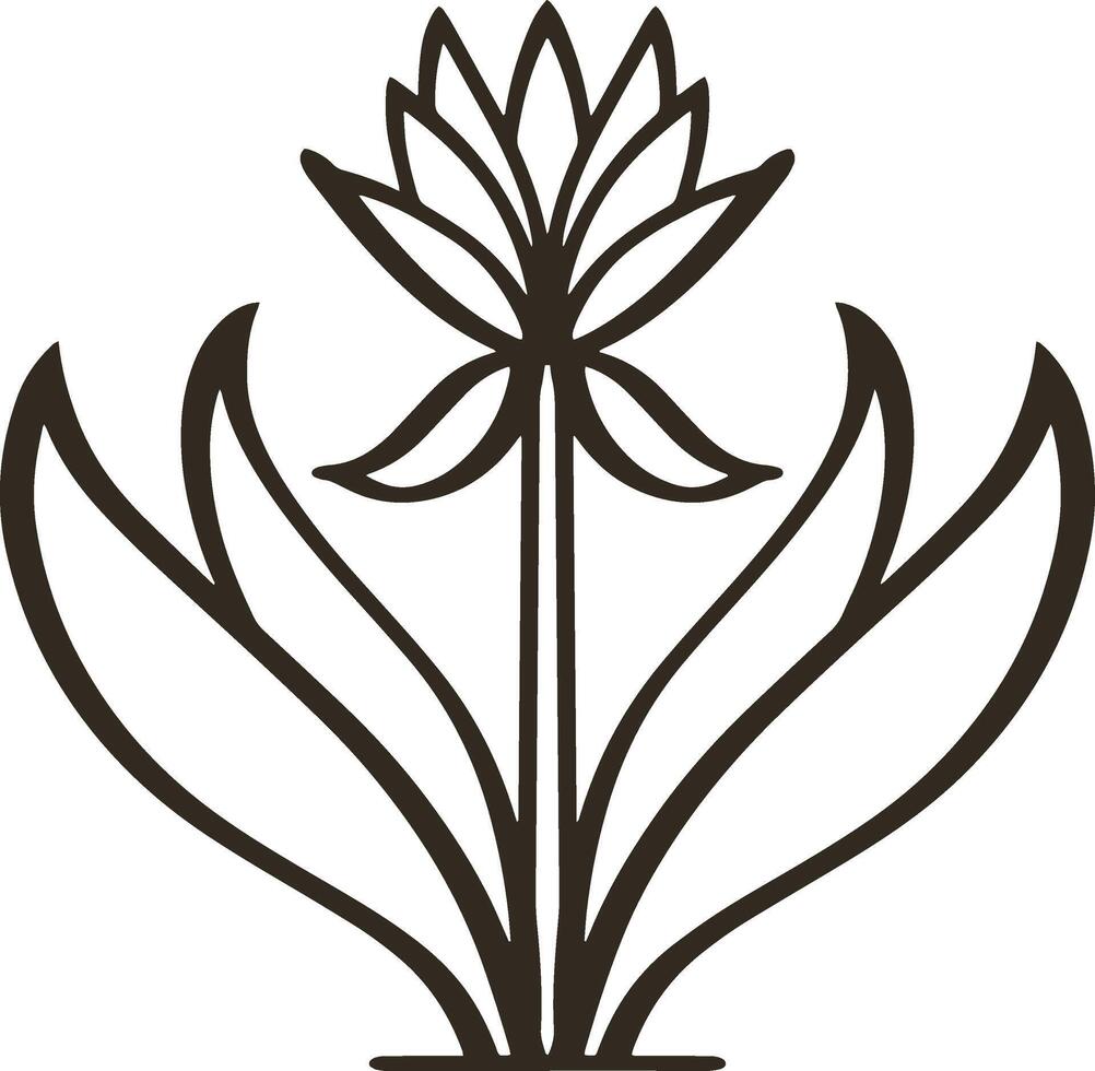 loto fiore icona schizzo clipart erba scarabocchio incisione vettore illustrazione