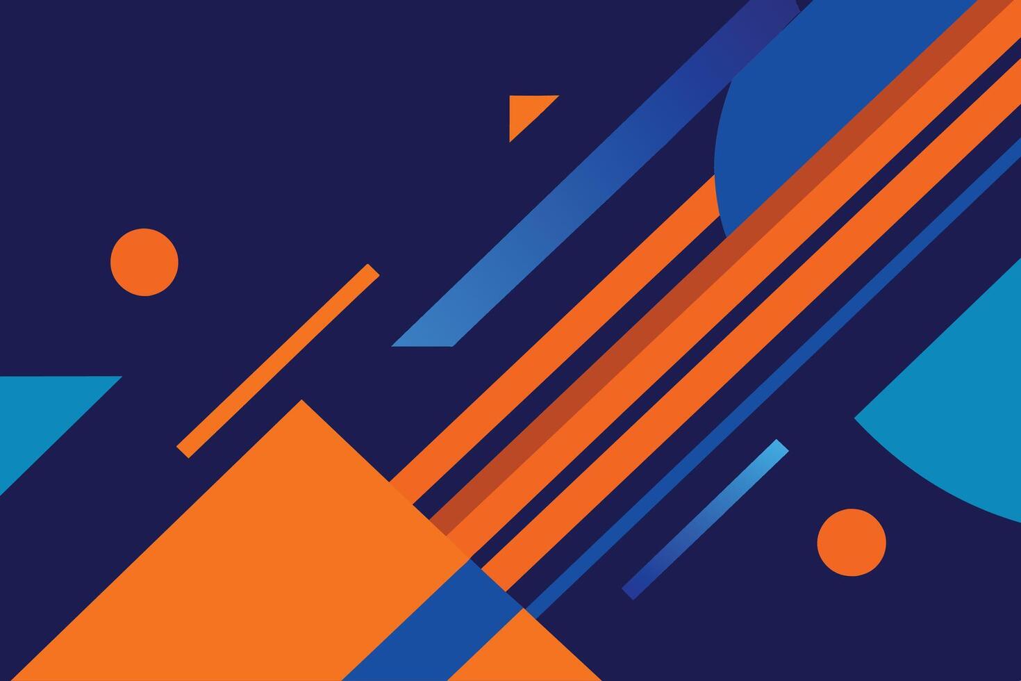 minimo geometrico sfondo. dinamico blu forme composizione con arancia Linee. astratto sfondo moderno fricchettone futuristico grafico. vettore astratto sfondo struttura design