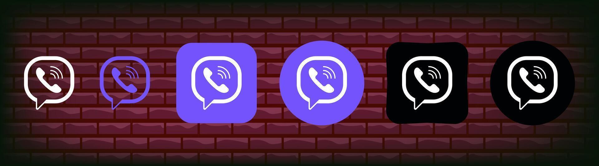 collezione di diverso viber icone. sociale media logo. linea arte e piatto stile isolato su bianca sfondo. vettore linea icona per attività commerciale e pubblicità