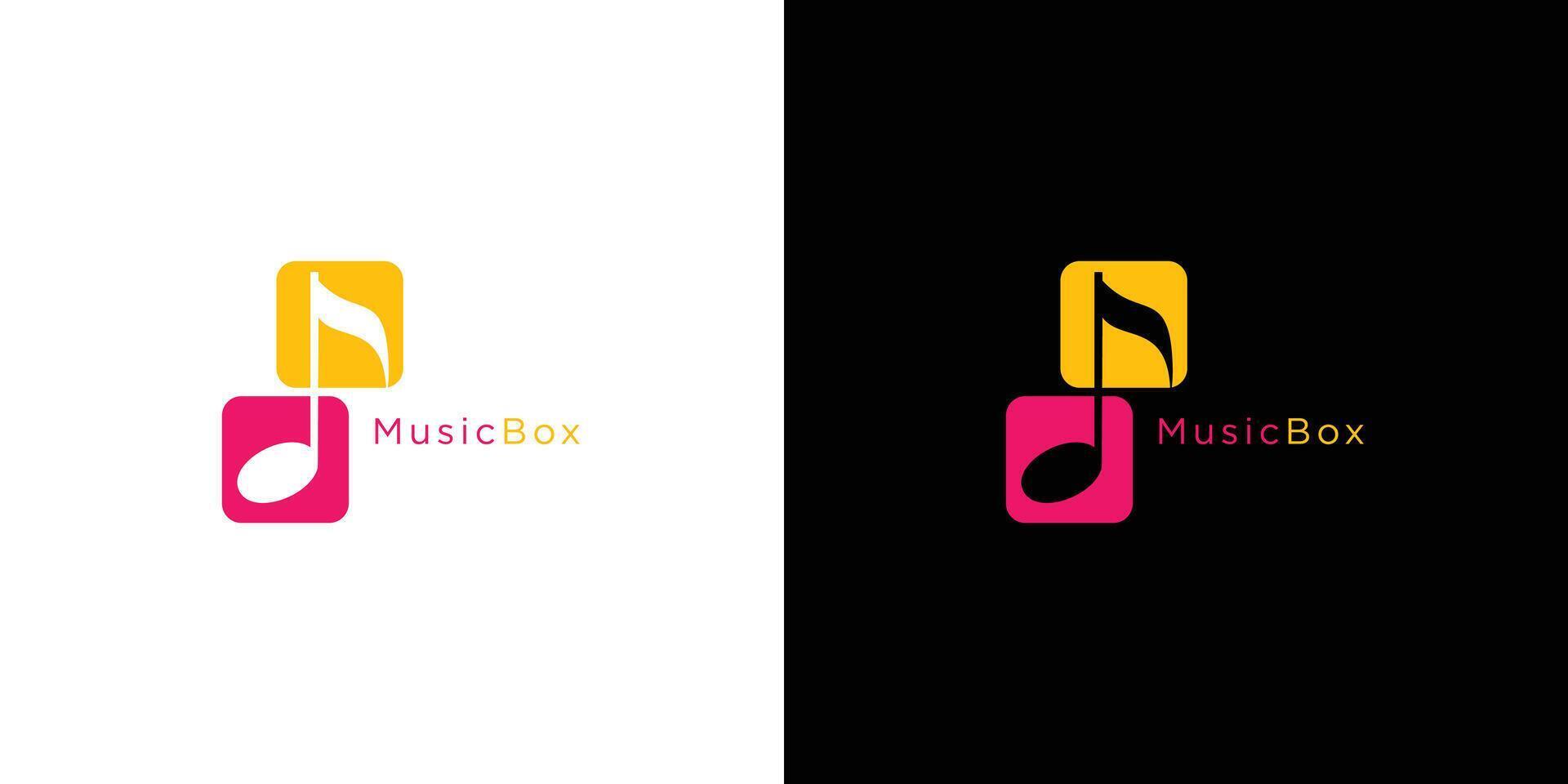 il musica scatola logo design è unico e colorato vettore