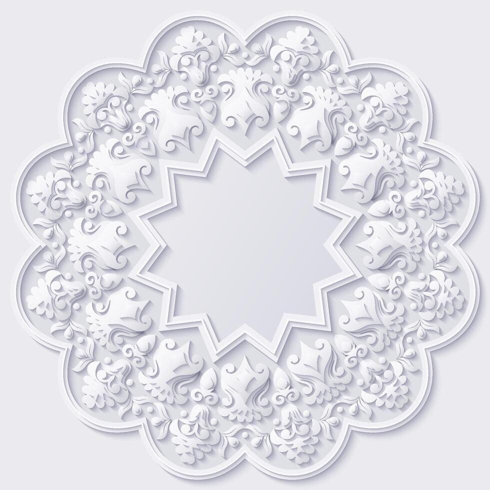 astratto vettore ornamentale natura Vintage ▾ papercut floreale pizzo elemento