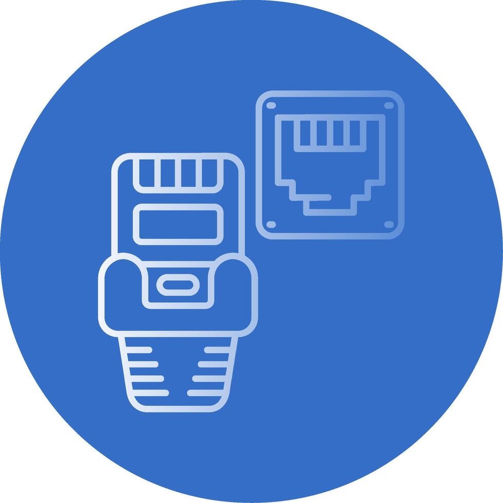 ethernet pendenza linea cerchio icona vettore