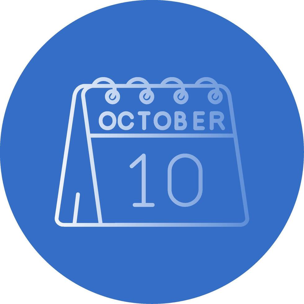 10 ° di ottobre pendenza linea cerchio icona vettore