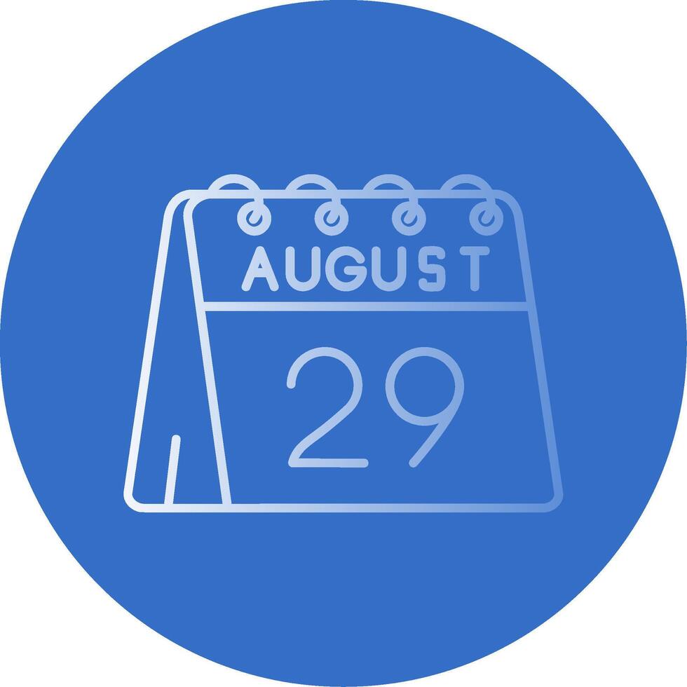 29th di agosto pendenza linea cerchio icona vettore