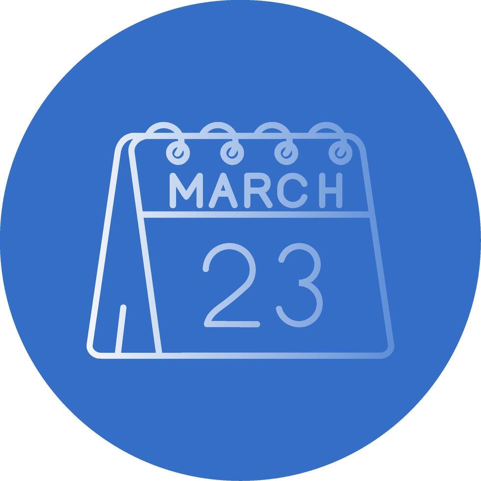 23 di marzo pendenza linea cerchio icona vettore
