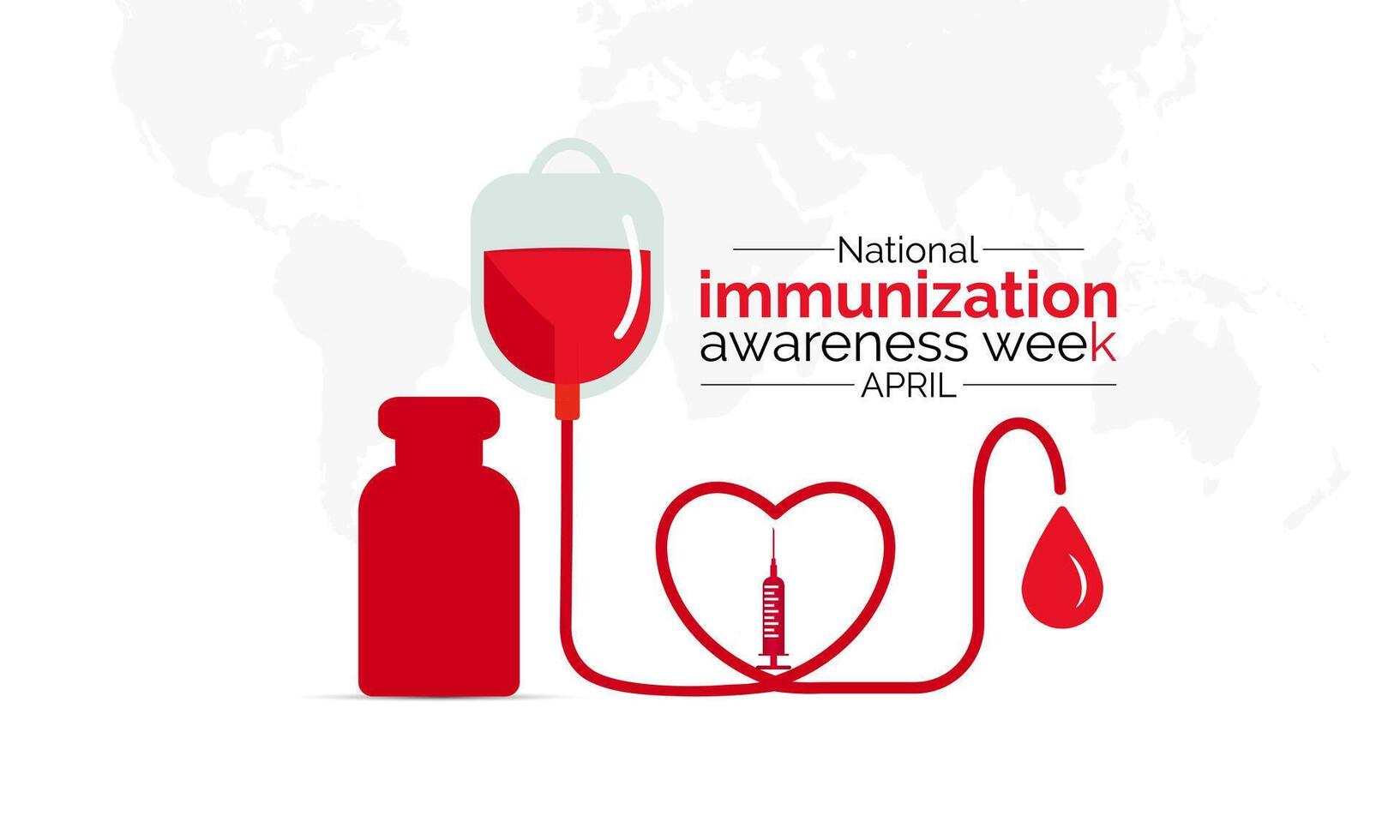 mondo immunizzazione settimana osservato nel ultimo settimana di aprile a partire dal 24 per 30. striscione, manifesto, volantino. vettore illustrazione. vettore illustrazione.