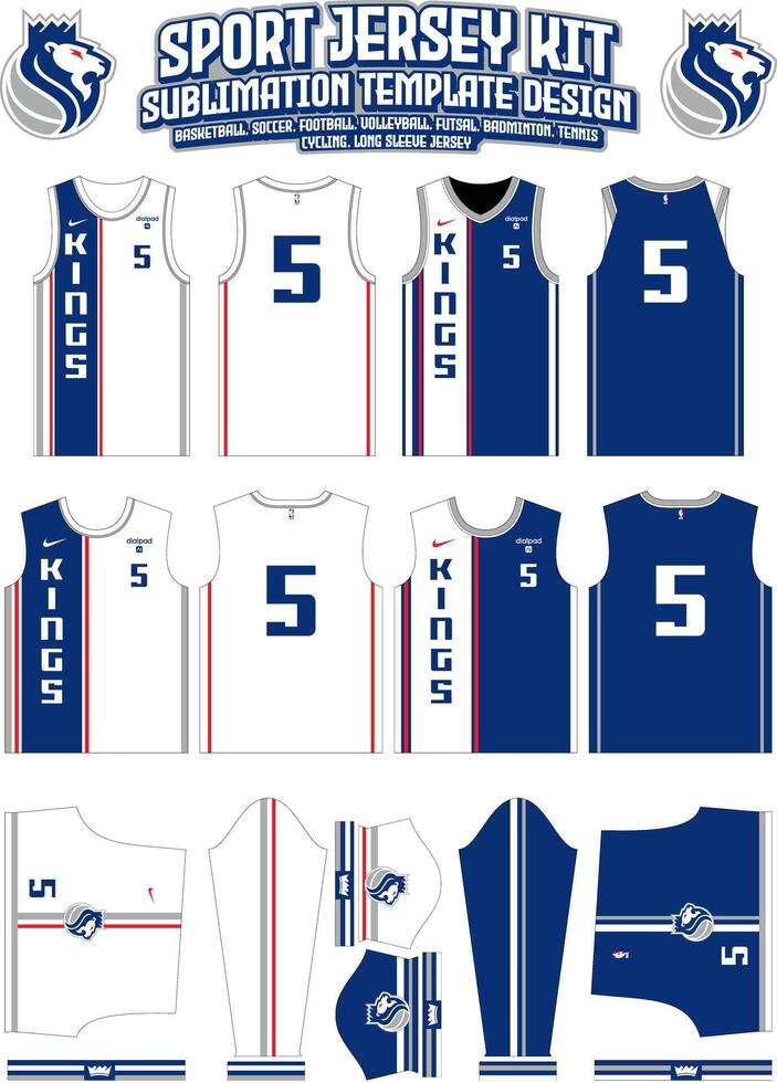 sacramento re pallacanestro maglia città edizione 2023-2024 vettore