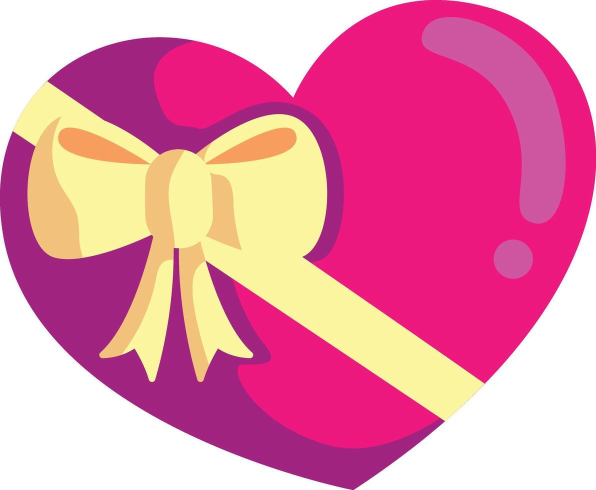 San Valentino giorno a forma di cuore rosso regalo scatola legato con rosa nastro gratuito vettore