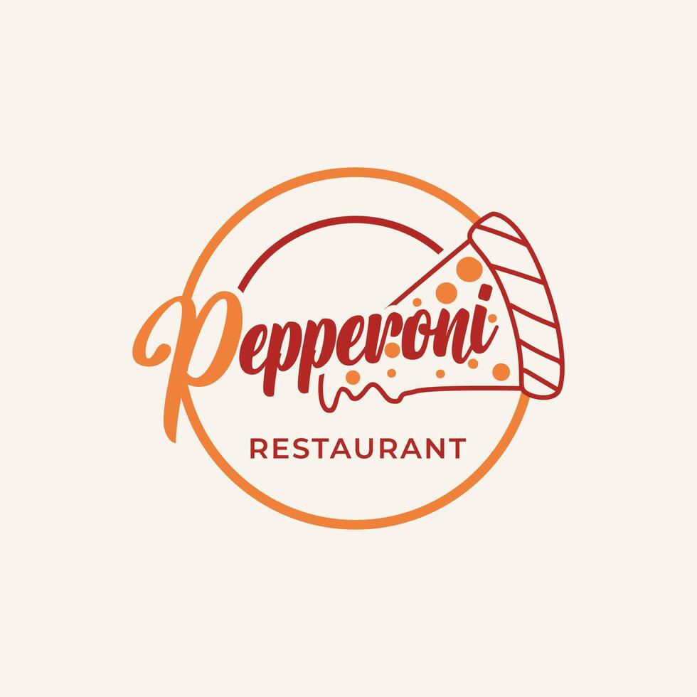 peperoni Pizza delizioso ristorante retrò Vintage ▾ logo design elemento vettore