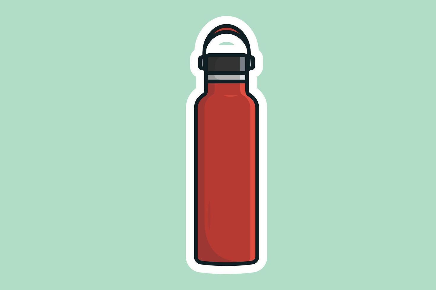 acqua bottiglia con trasportare cinghia etichetta vettore illustrazione. bevanda oggetto icona concetto. sport e Palestra potabile acqua bottiglia etichetta vettore design con ombra.