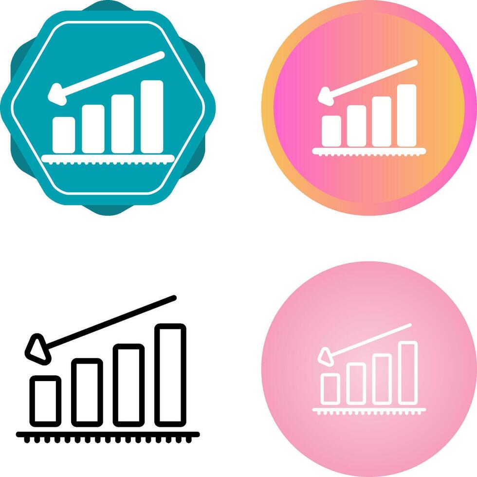 grafico decrescente vettore icona
