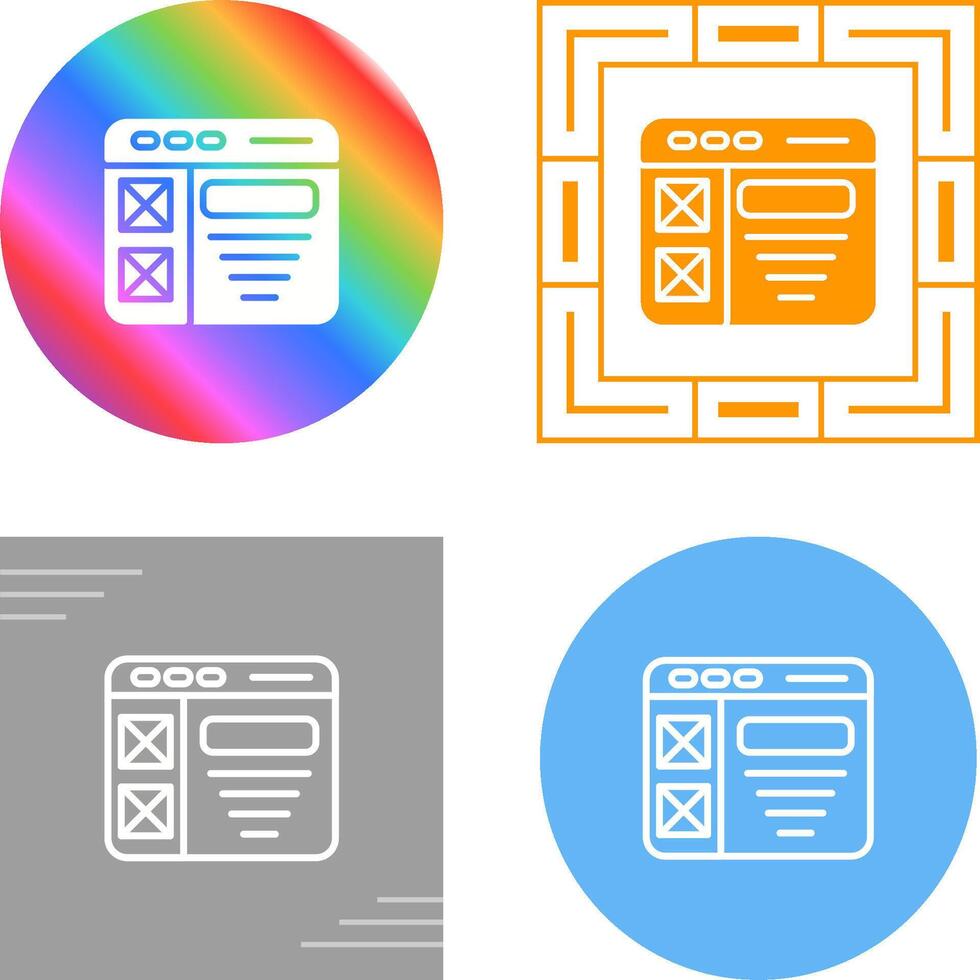 wireframe vettore icona