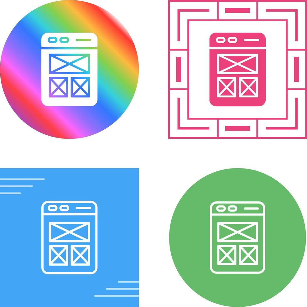 wireframing vettore icona