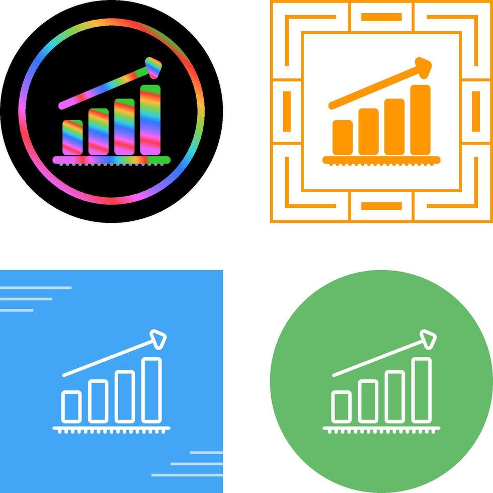 grafico crescente vettore icona