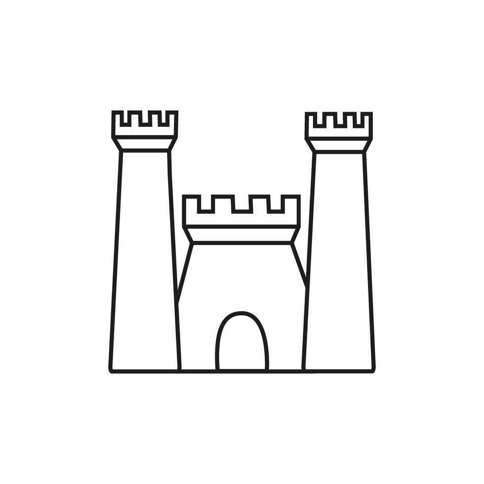 castello icona vettore. fortezza illustrazione cartello. roccaforte simbolo. Torre logo. vettore