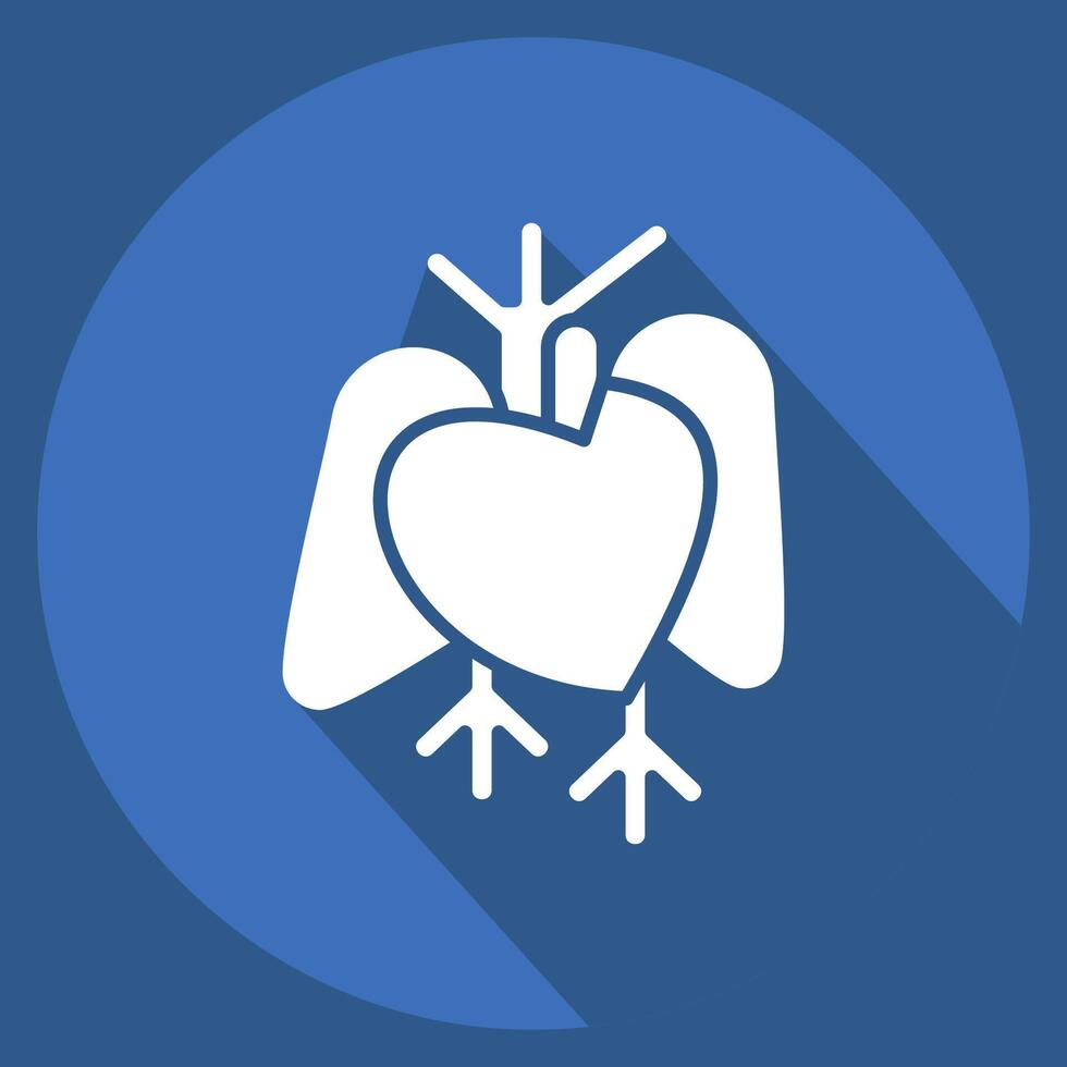icona cuore. relazionato per umano organo simbolo. lungo ombra stile. semplice design modificabile. semplice illustrazione vettore