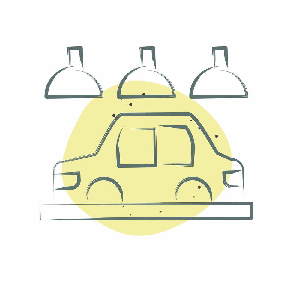icona corpo telaio. relazionato per box auto simbolo. colore individuare stile. semplice design modificabile. semplice illustrazione vettore