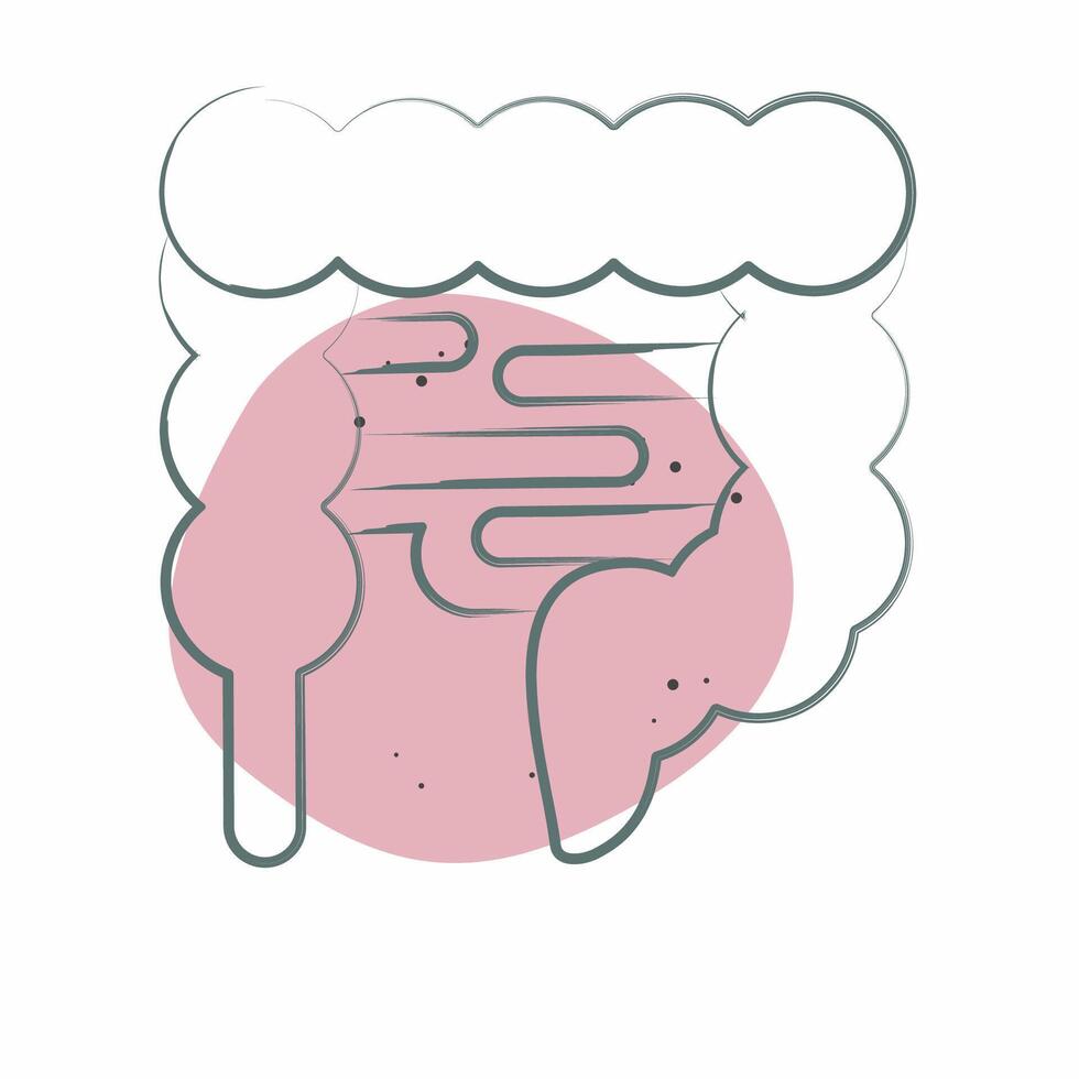 icona intestino. relazionato per umano organo simbolo. colore individuare stile. semplice design modificabile. semplice illustrazione vettore
