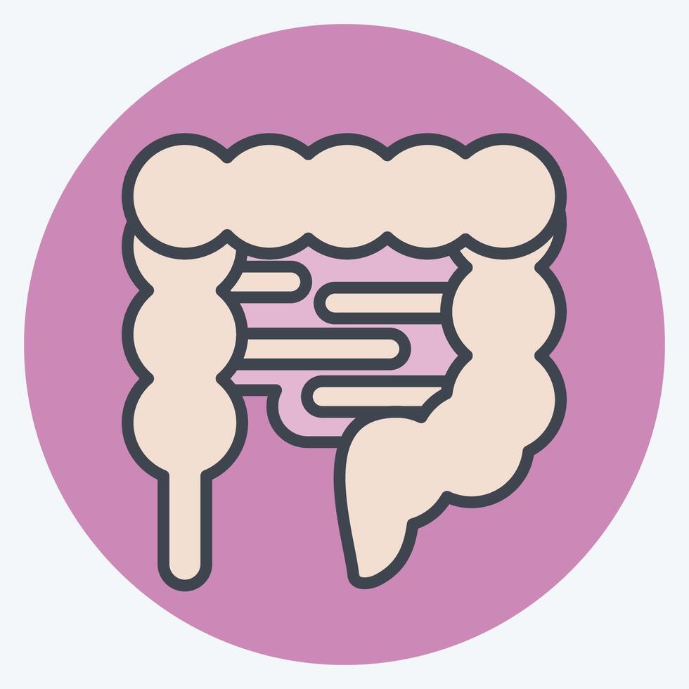 icona intestino. relazionato per umano organo simbolo. colore compagno stile. semplice design modificabile. semplice illustrazione vettore
