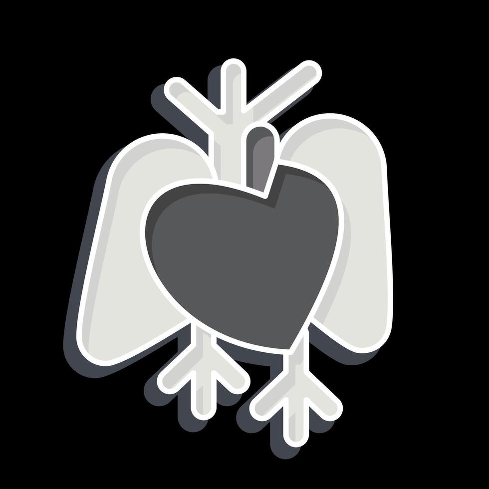 icona cuore. relazionato per umano organo simbolo. lucido stile. semplice design modificabile. semplice illustrazione vettore