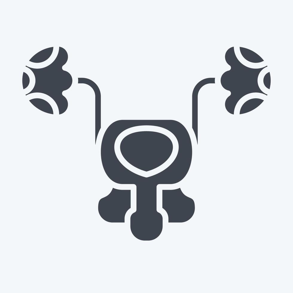 icona Vescica urinaria. relazionato per umano organo simbolo. glifo stile. semplice design modificabile. semplice illustrazione vettore