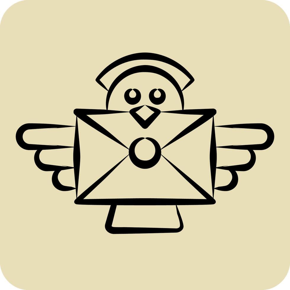 icona lettera. relazionato per inviare ufficio simbolo. mano disegnato stile. semplice design modificabile. semplice illustrazione vettore