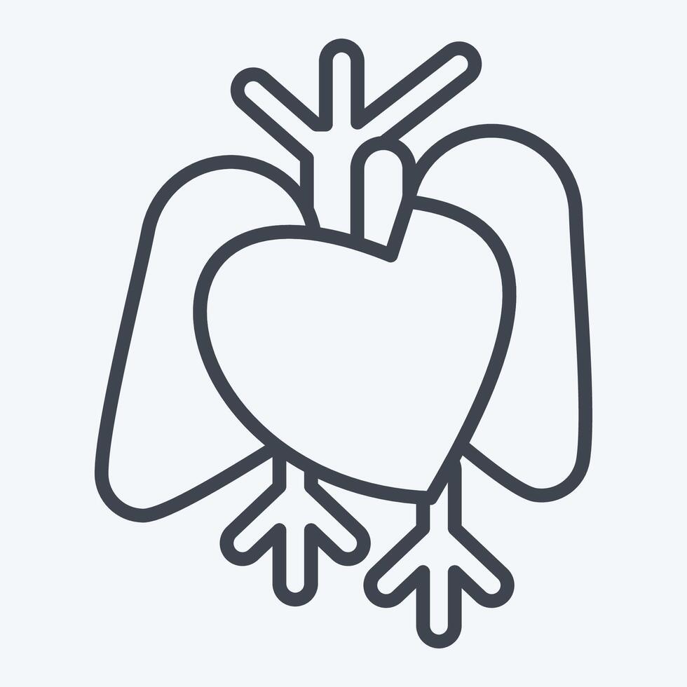 icona cuore. relazionato per umano organo simbolo. linea stile. semplice design modificabile. semplice illustrazione vettore
